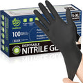 Black Nitrile Gloves, Food Safe Disposable Gloves Latex Free, Rubber Gloves by SWIFTLITE
