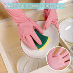 3Pcs Reusable Dishwashing Gloves, Waterproof Long Cuff Non-Slip Household Gloves - Image 5