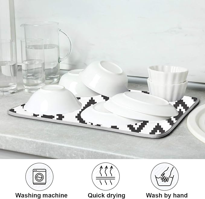 Super Absorbent Dish Drying Mat, Microfiber Fast-Drying Dish Mat, Kitchen Dish - Image 7