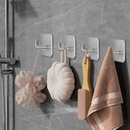 Adhesive Hooks for Bathrooms, 4 Piece Towel Hooks for Hanging Hat Robe Coat - Image 2
