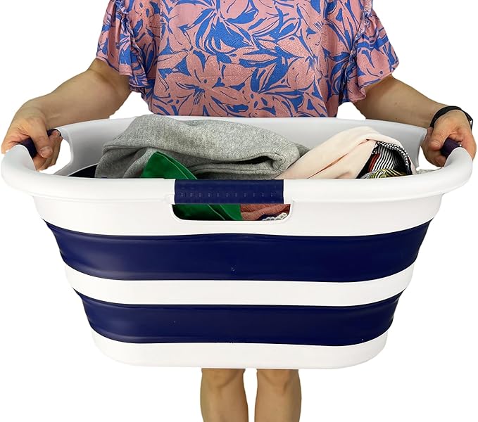 SAMMART 40L Set of 2 Collapsible Plastic Laundry Hamper - Image 7
