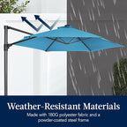 Best Choice Products 10ft Offset Cantilever Hanging Market Patio Umbrella, Smooth 360° Rotation, 8 Sturdy Ribs, Easy Adjustment - Sky Blue - Image 5
