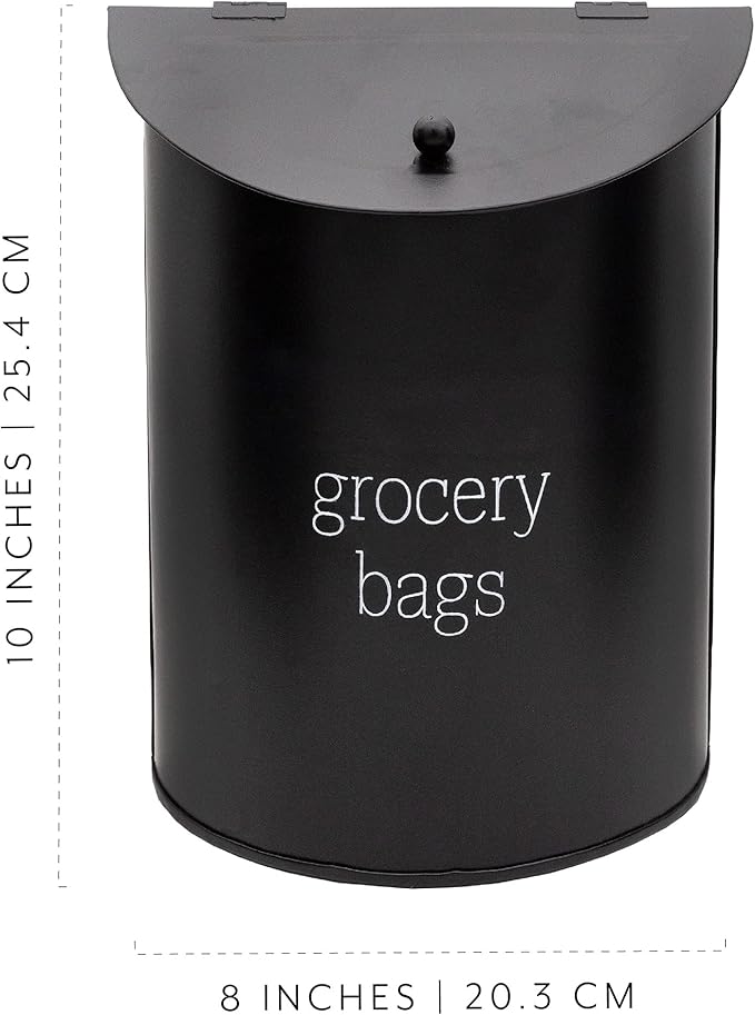 AuldHome Design Enamelware Grocery Bag Holder; Wall-Mounted Modern Farmhouse - Image 6