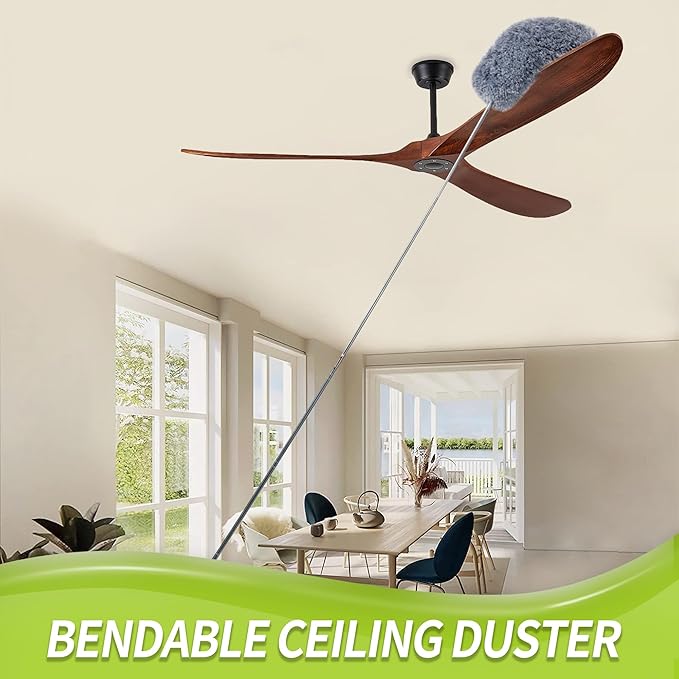 Cobweb Duster with Extension Pole, Spider Web Brush & Ceiling Cleaning Kit - Image 3