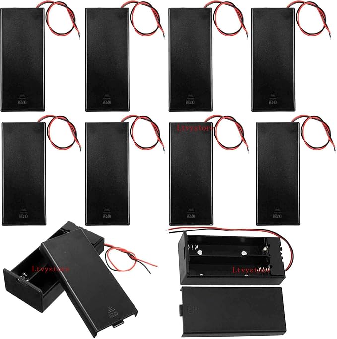 10Pcs Plastic 18650 Battery Storage Case 2 Slots x 3.7V by Ltvystore