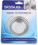 2 Pcs Kitchen Sink Strainer, Stainless Steel Drain Cover, Large Wide Rim 4.5" - Image 2