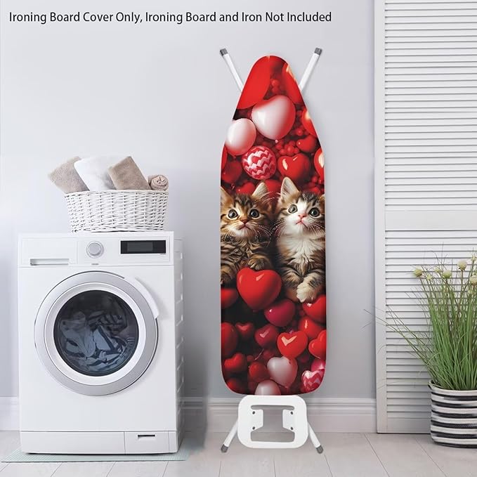 Hearts Cat Ironing Board Cover Heavy Duty Thick Padding Iron Board Covers - Image 3