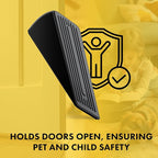 Premium Black Zinc Alloy Heavy Duty Door Stopper Wedge, 1.2" Door Clearance - Image 4