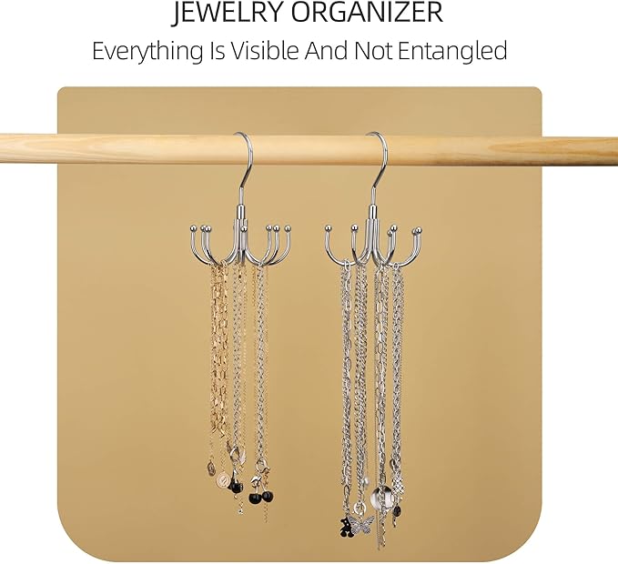 ZEDODIER Belt Hanger, 4 Pack Rotatable Belt Rack Closet Accessories Organizer - Image 6