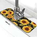 Kitchen Faucet Mat 15 x 5.5 Inch Sunflowers Faucet Draining Mat Farmhouse by Neonvane