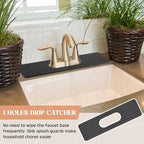 an Oval Hole Gray Faucet Mat for Kitchen Sink Bathroom 17.32" x 4.6" Kitchen - Image 6