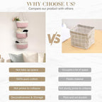 TeoKJ Over the Door Organizer, 3-Tier Woven Cotton Hanging Kitchen Baskets - Image 3