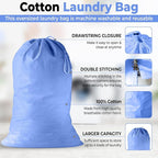 2 Pack - Extra Large Cotton Laundry Bag, Heavy Duty Large Laundry Bags 24 x 36 - Image 3