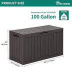 YITAHOME 100 Gallon Resin Deck Box, Weather Resistant Outdoor Storage Box, Lockable Indoor Outdoor Storage for Supplies and Essentials, Dark Brown - Image 7
