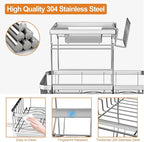 Dish Drying Rack Kitchen 2-Tier 304 Stainless Steel Dish Racks - Image 4