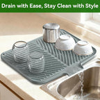 Belife Dish Drying Mat for Kitchen Counter, Silicone Dish Drainers Pad - Image 3