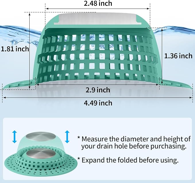 Shower Drain Hair Catcher Bathtub Drain Cover Shower Protector - Image 6