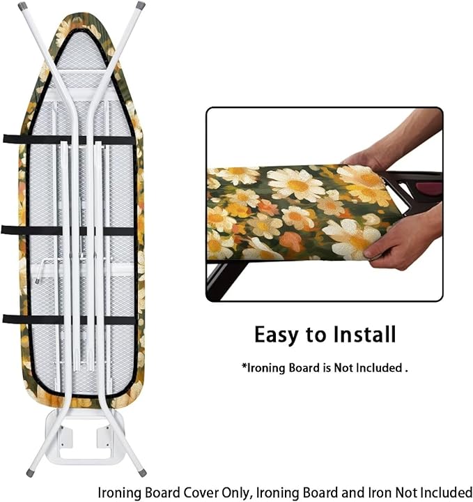 Painting Flower Ironing Board Pad and Cover Durable Thick Daisy Ironing Board - Image 4