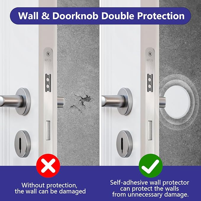 3 1/4 in Wall Protector Round, 10 Pack Doorknob Wall Shield Guard Door Stop - Image 2