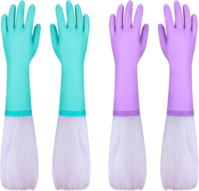 Elgood Reusable Long Sleeve Dishwashing Cleaning Gloves - Image 9