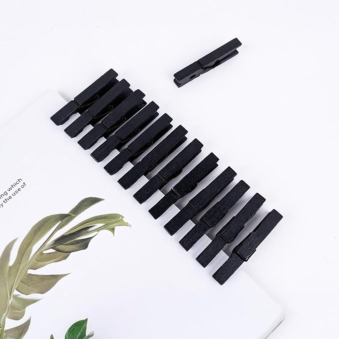 KINGLAKE Black Clothes Pins Wooden - Image 4