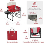 SUNNYFEEL Heated Camping Directors Chair, Heavy Duty,Oversized Outdoor Portable Heating Folding Chair with Side Table, Pocket for Beach, Fishing,Trip,Picnic,Lawn,Concert Foldable Camp Chairs - Image 3