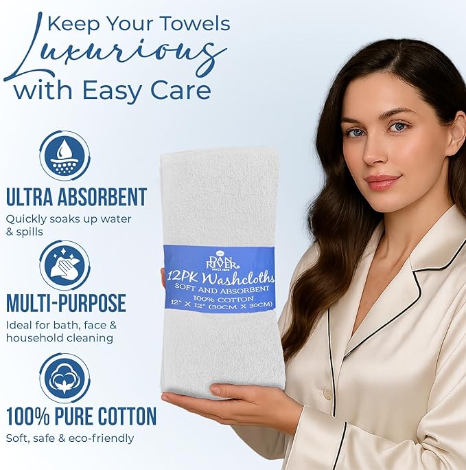 DAN RIVER 12 Pack Wash Cloths for Showering - Image 4