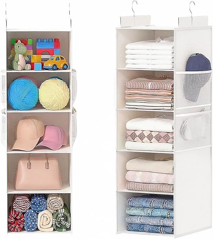 Extra Deep Hanging Closet Organizers and Storage, 5-Tier Closet Hanging by ALLTIDYUP