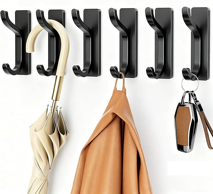 niffgaff Wall Hooks for Coat and Towel: 13lb Adhesive Door Hanger Stick On - Image 5