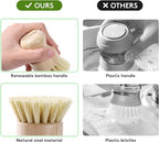 4 Pack Bamboo Dish Brush, Dish Scrubber Brush - Image 6