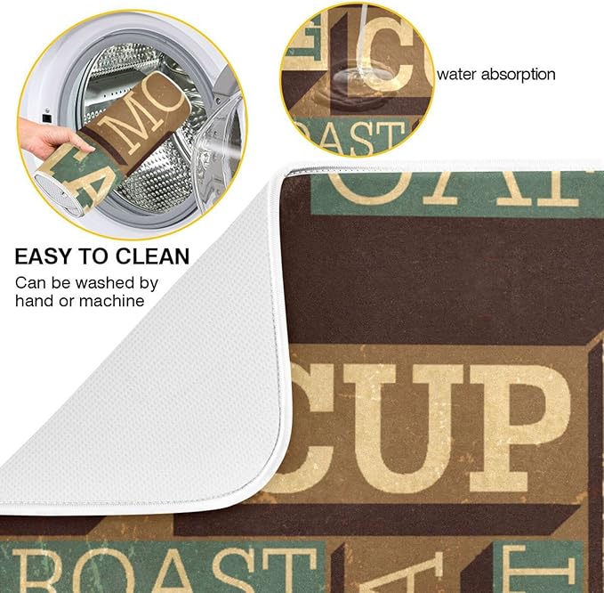 Super Absorbent Dish Drying Mat, Microfiber Fast-Drying Dish Mat, Kitchen Dish - Image 2