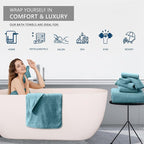 8 Piece Bathroom Towel Set |2 Oversized Large Bath Towels Sheet, 2 Hand Towels - Image 6