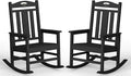 Ciokea Oversized Outdoor Rocking Chairs Set of 2, 380lbs Heavy-Duty Large Patio Rocker, High Back Cozy Porch Chairs, Weather Resistant Patio Rocking Chairs for Outside, Fire Pit, Deck, Black by CIOKEA