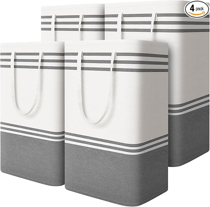 4 Pack Large Laundry Baskets, Laundry Hampers, Freestanding Waterproof by EpicTotes