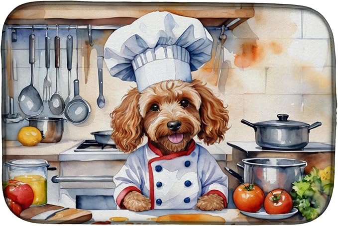 Caroline's Treasures DAC6233DDM Cockapoo The Chef Dish Drying Mat Absorbent by CarolinesTreasures