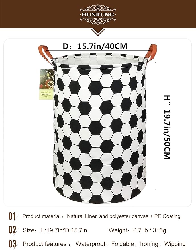 HUNRUNG Laundry Hamper, Large Canvas Fabric Lightweight Storage Basket Toy - Image 2