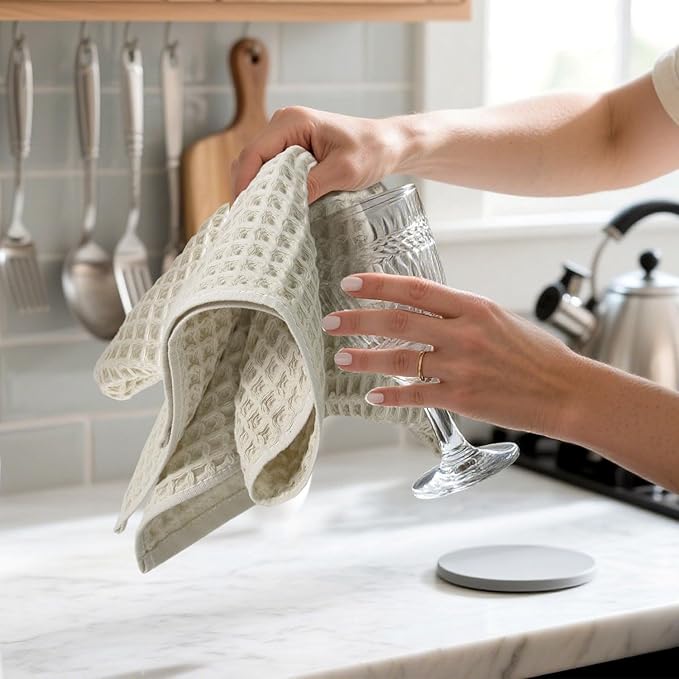 Jacquotha Waffle Hand Towel Set – Cotton Soft Lint-Free Quick Drying Towels - Image 5
