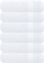GLAMBURG Ultra Soft 6-Piece Hand Towel Set 16x28-100% Ringspun Cotton by GLAMBURG