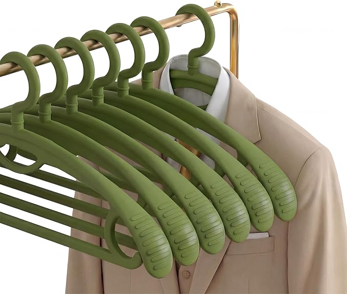 Plastic Clothes Hanger, Extra Thick Plastic Wide Shoulder Adult 360 Degrees by GEMWONDER