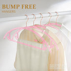 MIZGI Premium Clear Hangers Heavyduty- Pink Acrylic No Shoulder Bump Suit - Image 2