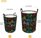 Colorful Game Joystick Silhouettes Laundry Hamper Bag - Image 3