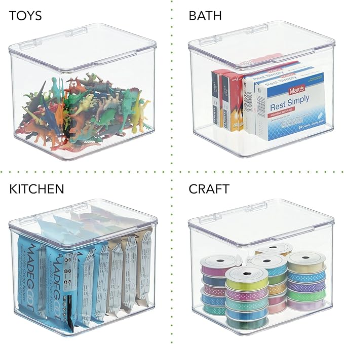 mDesign Small Plastic Home Office Storage Organizer Box Containers - Image 7