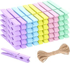 KINGLAKE Macaron Colored Clothespins Wooden by KINGLAKE