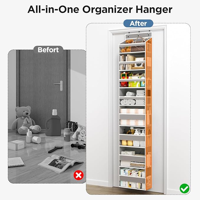 Over The Door Organizer, 8 Shelf Door Hanging Organizers - Image 8
