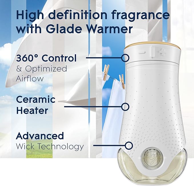 Glade PlugIns Refills Air Freshener Starter Kit, Clean Linen, Scented and - Image 6