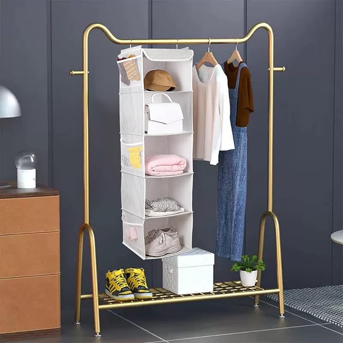 5 Shelves Hanging Closet Organizer, 2 Pack Hanging Storage - Image 6
