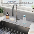 Stone Faucet Mat for Kitchen Sink, 15.7" Diatomite Drying Stone Kitchen Sink - Image 7