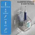Toothbrush Holders for Bathrooms, 3 Slots Detachable Electric Toothbrush Holder - Image 2