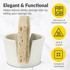 Elevated Lifestyle Ceramic Sponge Holder – Sink Caddy Organizer, Decorative - Image 2