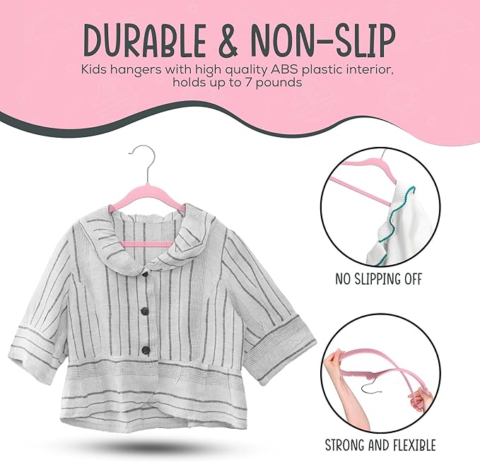 25 Premium Kids Velvet Hangers - Image 8